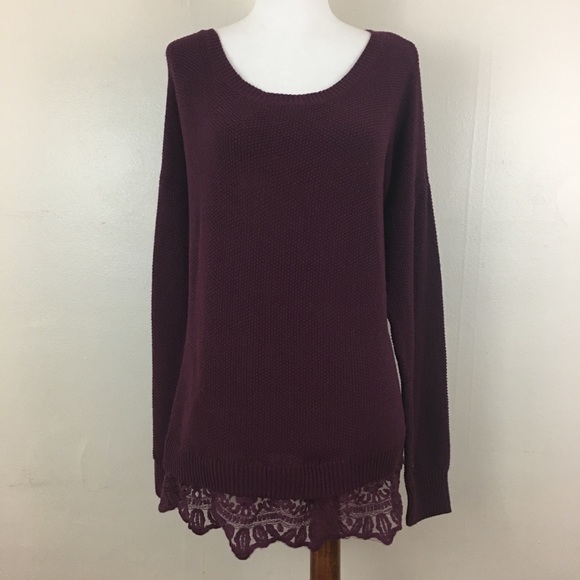 ❌SOLD❌Torrid Burgundy Textured Sweater - Picture 4 of 8